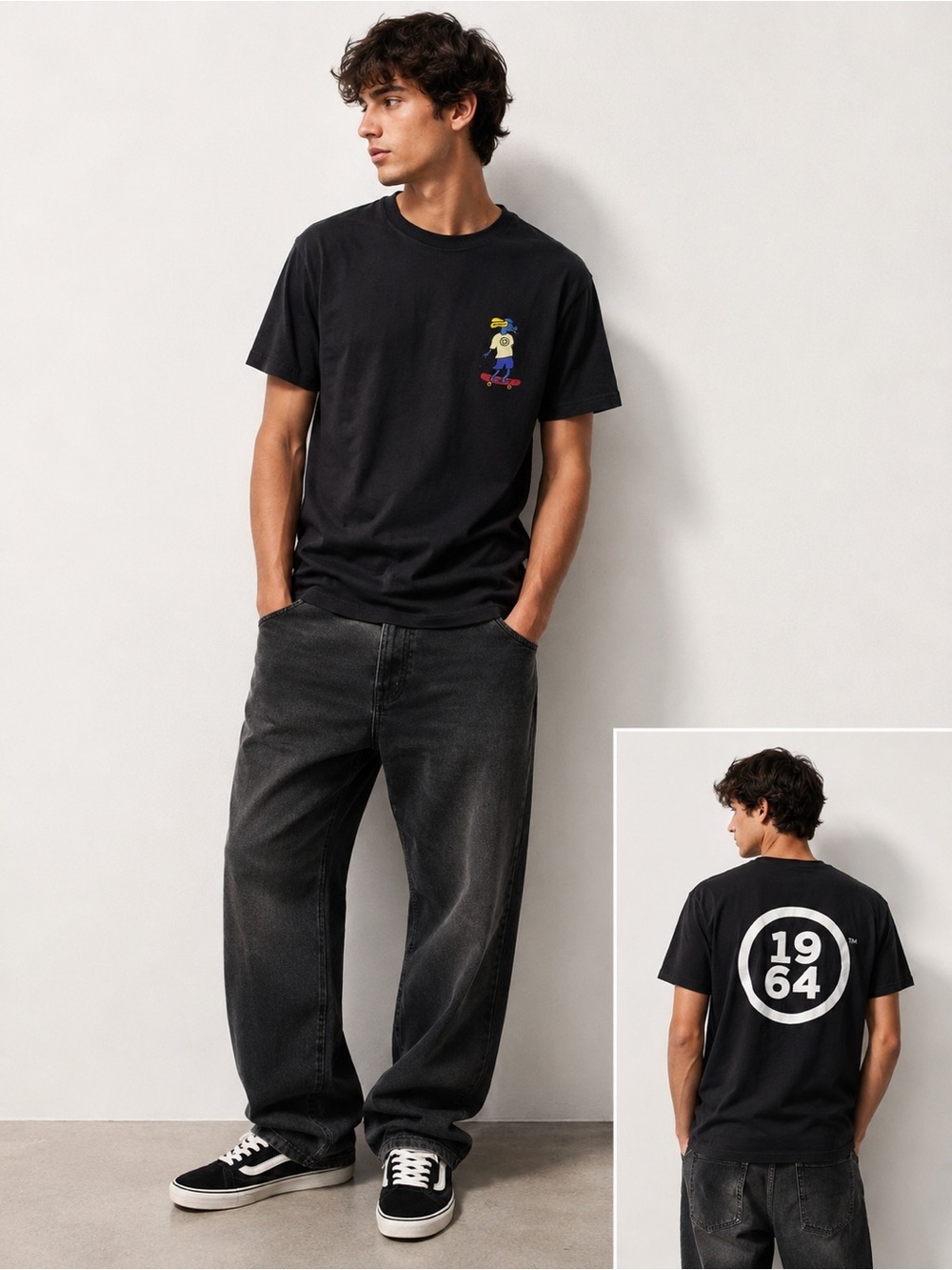 M&O Gold 1964 Graphic Skateboard T-Shirt Black Size M